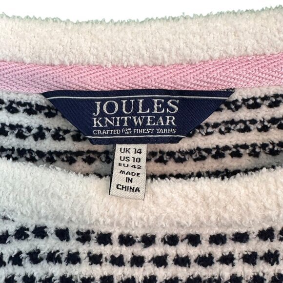 JOULES Womens Chenille Seaham Striped Pullover Jumper US 10 Crew Neck Knit - Picture 11 of 14